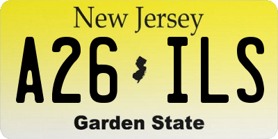 NJ license plate A26ILS