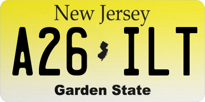 NJ license plate A26ILT