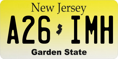 NJ license plate A26IMH