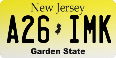 NJ license plate A26IMK