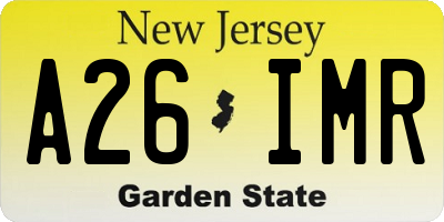 NJ license plate A26IMR