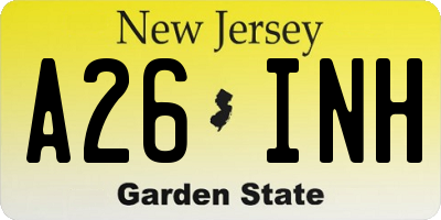 NJ license plate A26INH