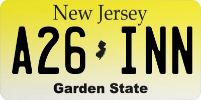 NJ license plate A26INN