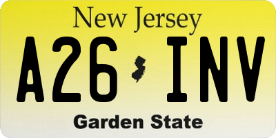 NJ license plate A26INV