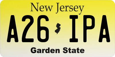 NJ license plate A26IPA