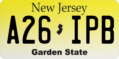 NJ license plate A26IPB