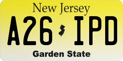 NJ license plate A26IPD