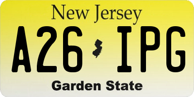 NJ license plate A26IPG