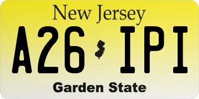NJ license plate A26IPI