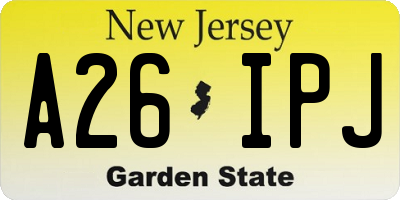 NJ license plate A26IPJ