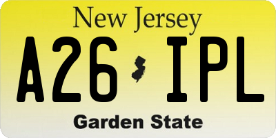NJ license plate A26IPL