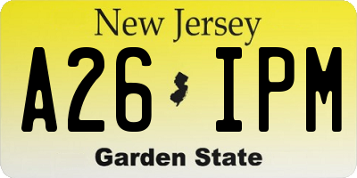 NJ license plate A26IPM