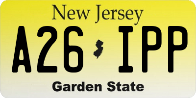 NJ license plate A26IPP