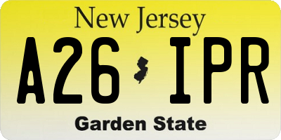 NJ license plate A26IPR