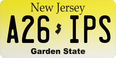 NJ license plate A26IPS