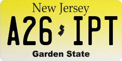 NJ license plate A26IPT
