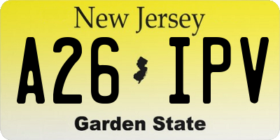 NJ license plate A26IPV