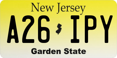 NJ license plate A26IPY
