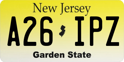 NJ license plate A26IPZ