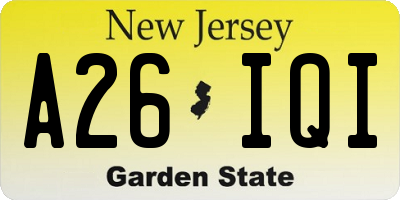 NJ license plate A26IQI