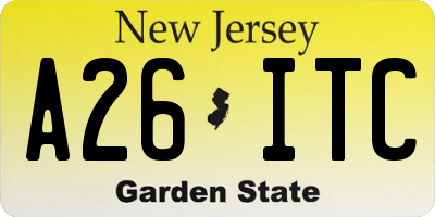 NJ license plate A26ITC
