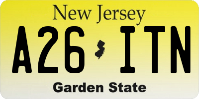 NJ license plate A26ITN