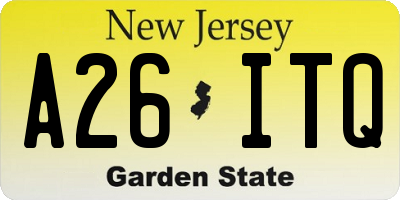 NJ license plate A26ITQ