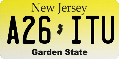 NJ license plate A26ITU