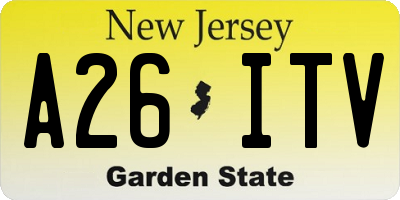 NJ license plate A26ITV