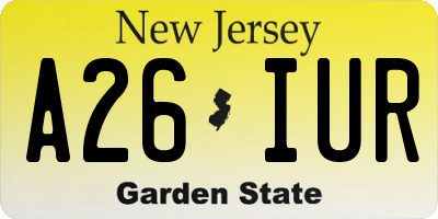 NJ license plate A26IUR