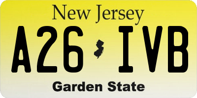 NJ license plate A26IVB