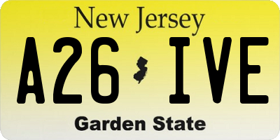 NJ license plate A26IVE