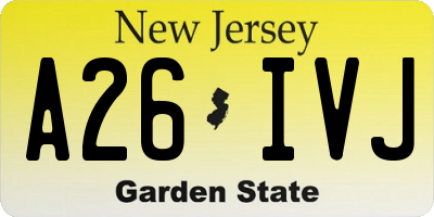 NJ license plate A26IVJ
