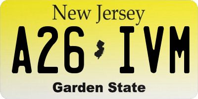 NJ license plate A26IVM