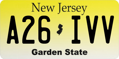 NJ license plate A26IVV