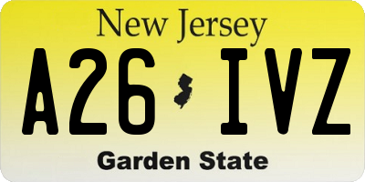 NJ license plate A26IVZ