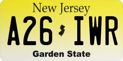 NJ license plate A26IWR