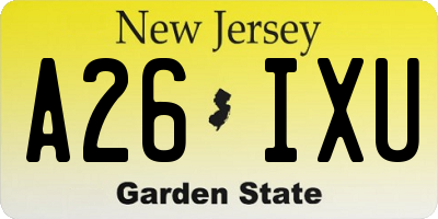 NJ license plate A26IXU