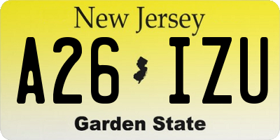 NJ license plate A26IZU