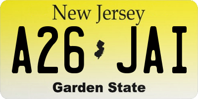 NJ license plate A26JAI