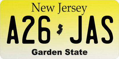 NJ license plate A26JAS
