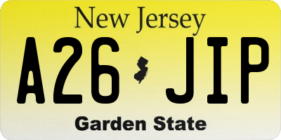 NJ license plate A26JIP