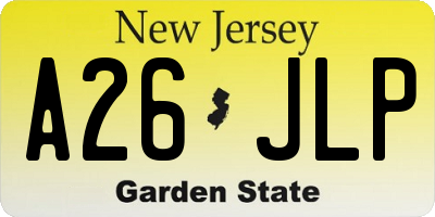 NJ license plate A26JLP