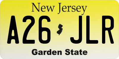 NJ license plate A26JLR