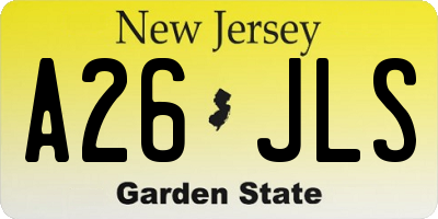 NJ license plate A26JLS