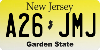 NJ license plate A26JMJ