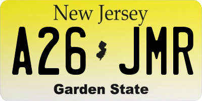 NJ license plate A26JMR