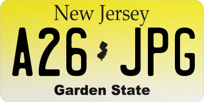 NJ license plate A26JPG