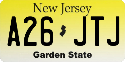 NJ license plate A26JTJ