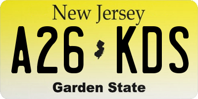 NJ license plate A26KDS